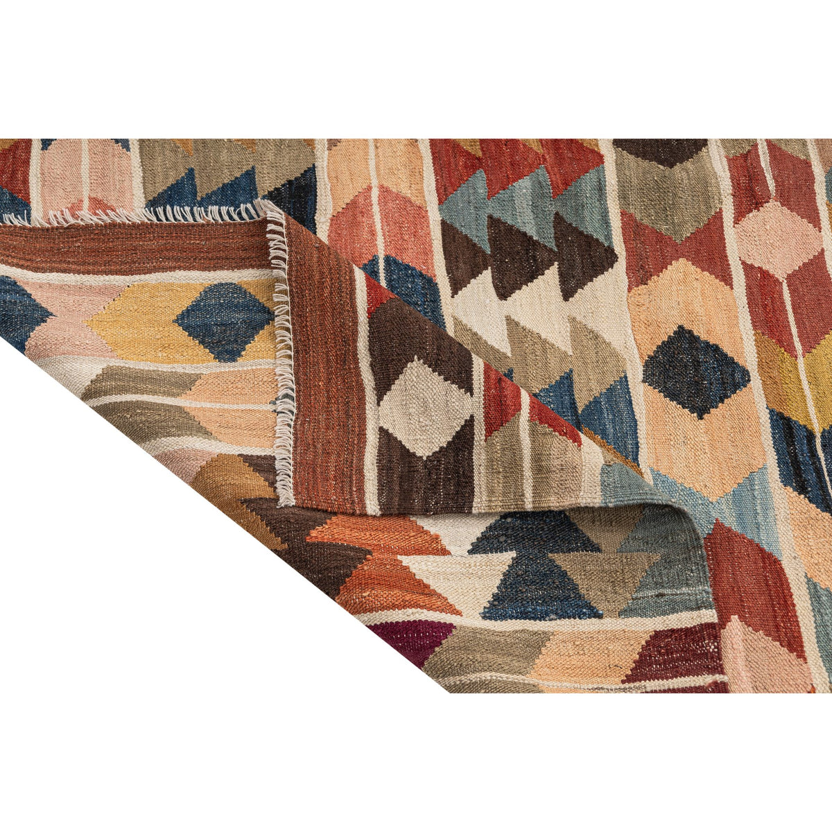 (5'1'' x 6'4'') Colorful Turkish Modern Design Kilim Medium Rug