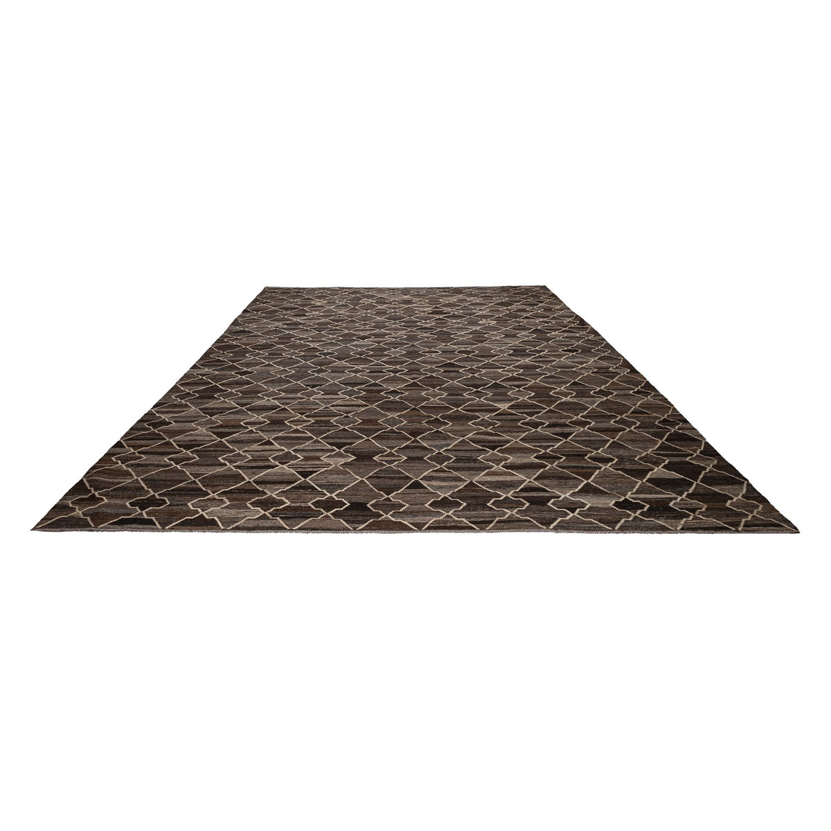 (10'5'' x 13'4'') Brown Moroccan Style Modern Design Oversize Kilim Rug