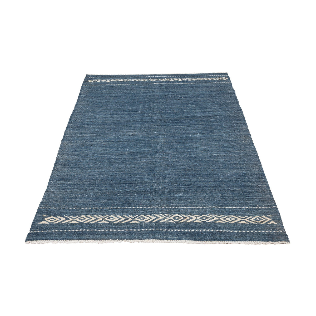 (3'11'' x 6'3'') Blue Modern Design Turkish Kilim Rug