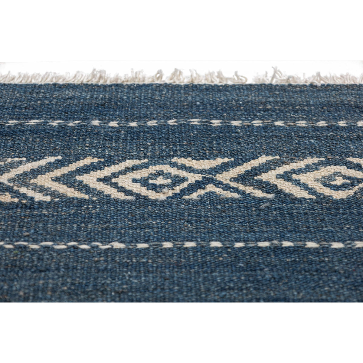 (3'11'' x 6'3'') Blue Modern Design Turkish Kilim Rug