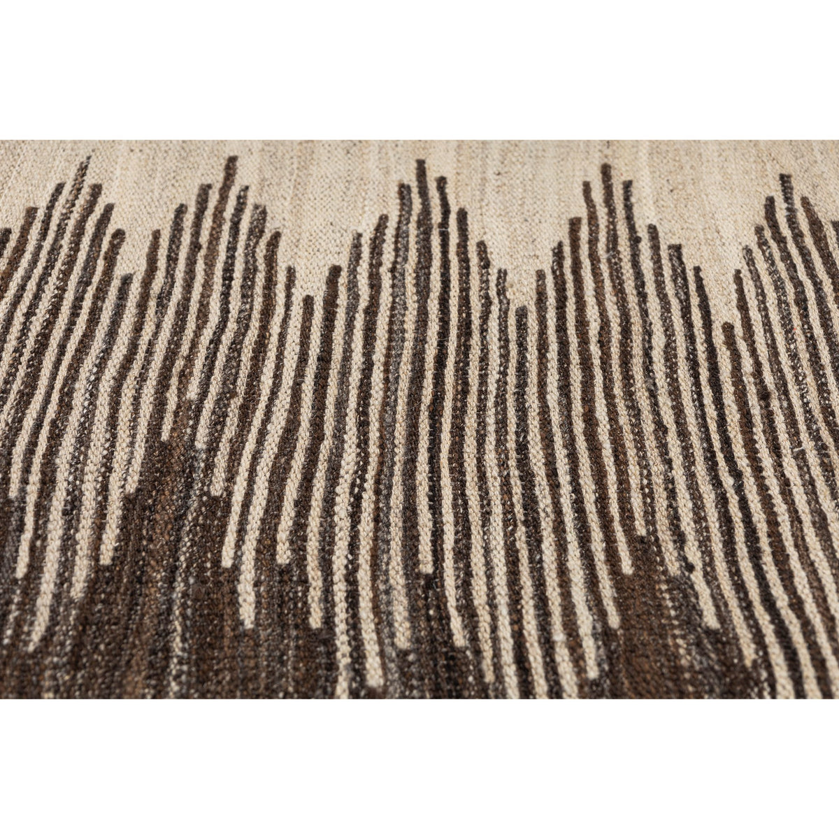 (5'2'' x 6'11'') Beige Brown Modern Design Turkish Kilim Rug