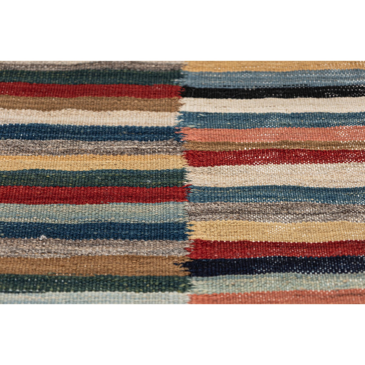 (5'8'' x 6'5'') Colorful Striped Modern Design Turkish Kilim Rug