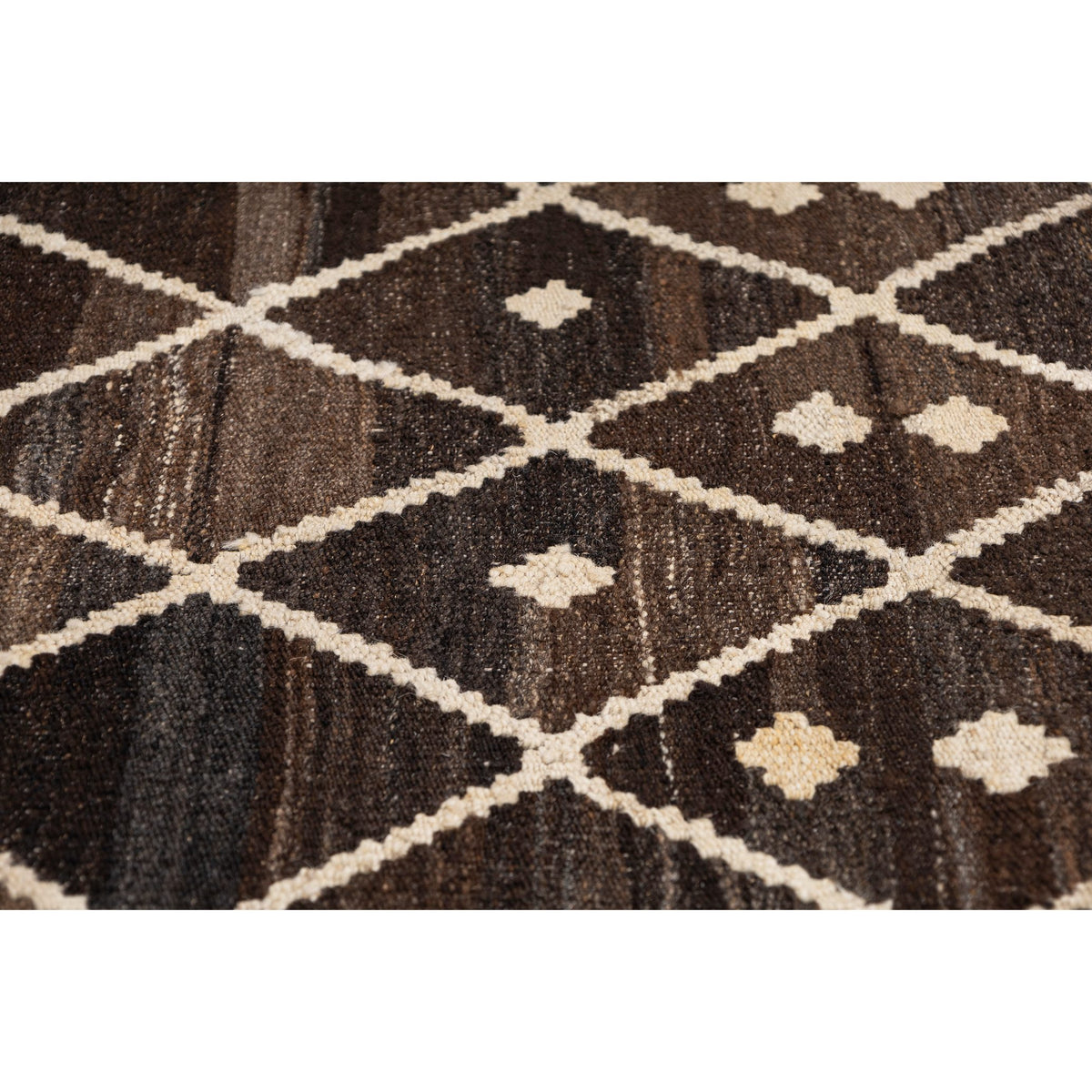 (6'2'' x 7'10'') Brown Moroccan Design Kilim Rug