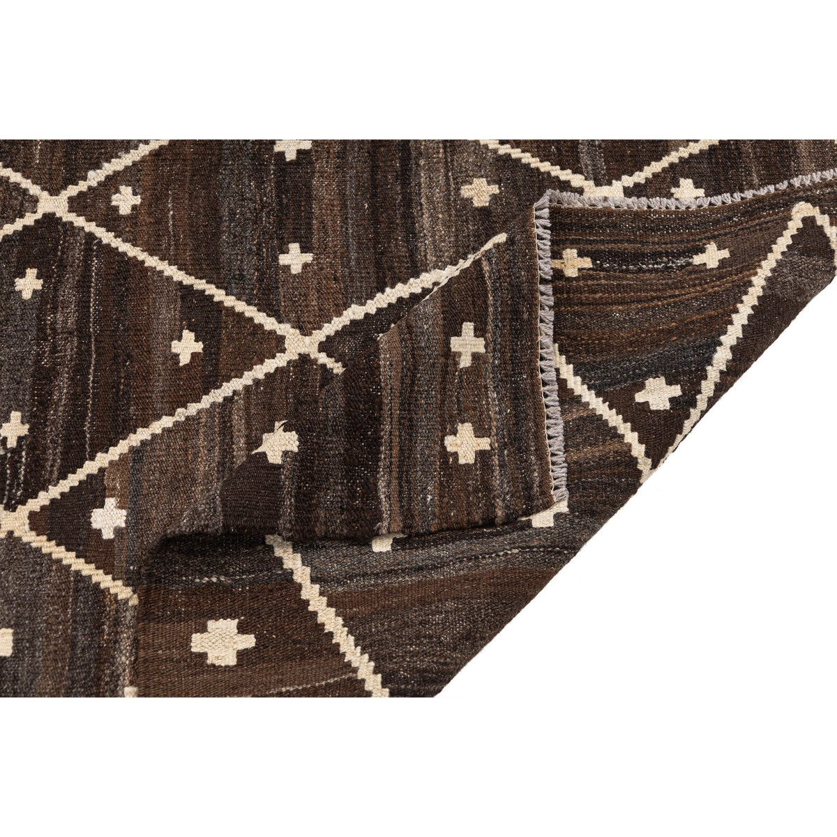 (5'9'' x 8'2'') Brown Moroccan Design Kilim Rug