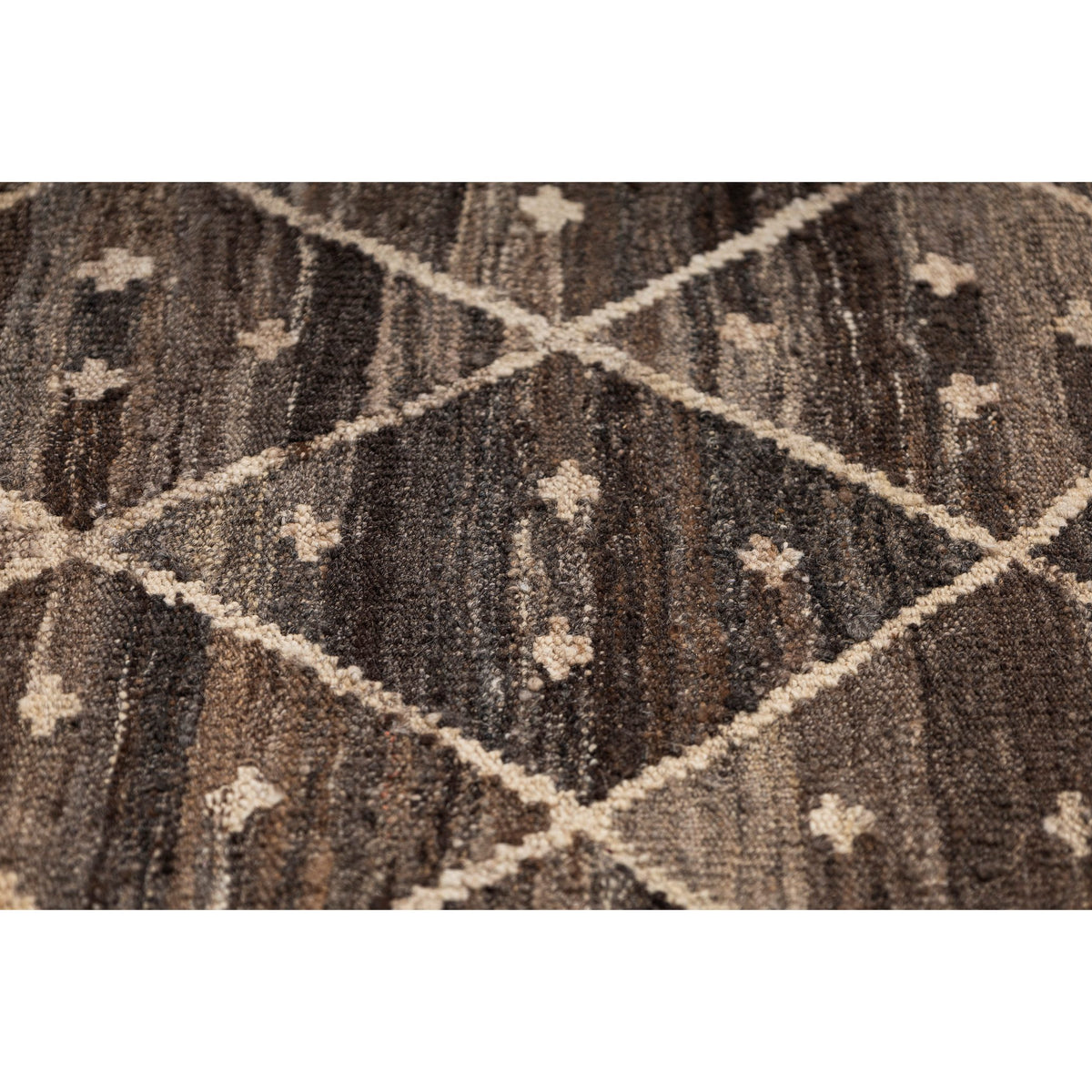 (6'11'' x 9'11'') Brown Moroccan Design Kilim Rug