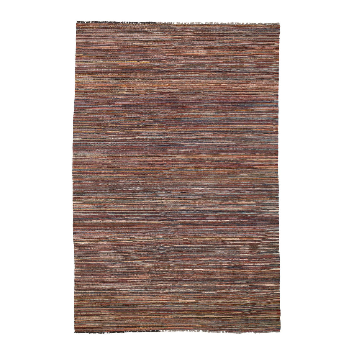 (5'11'' x 8'10'') Multicolor Striped Turkish Kilim Rug