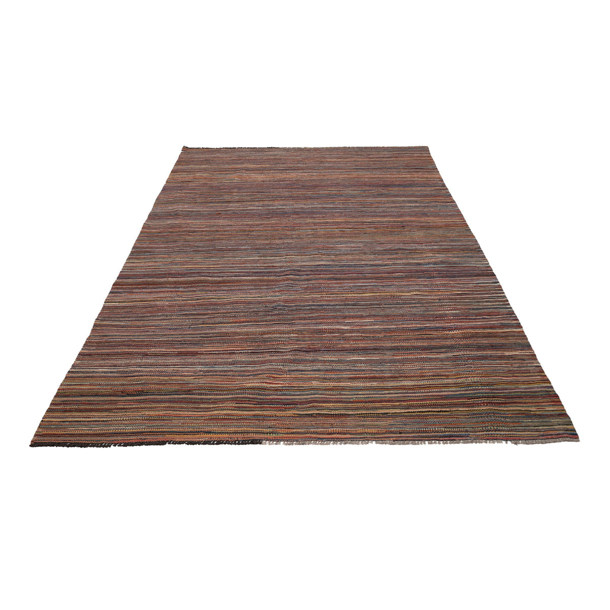 (5'11'' x 8'10'') Multicolor Striped Turkish Kilim Rug