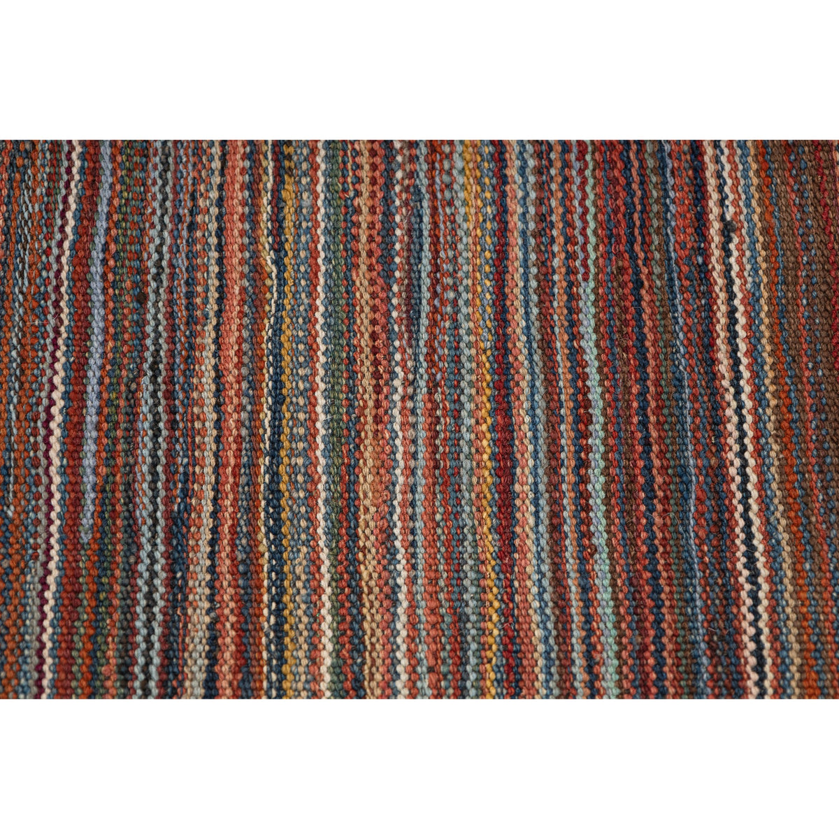 (5'11'' x 8'10'') Multicolor Striped Turkish Kilim Rug