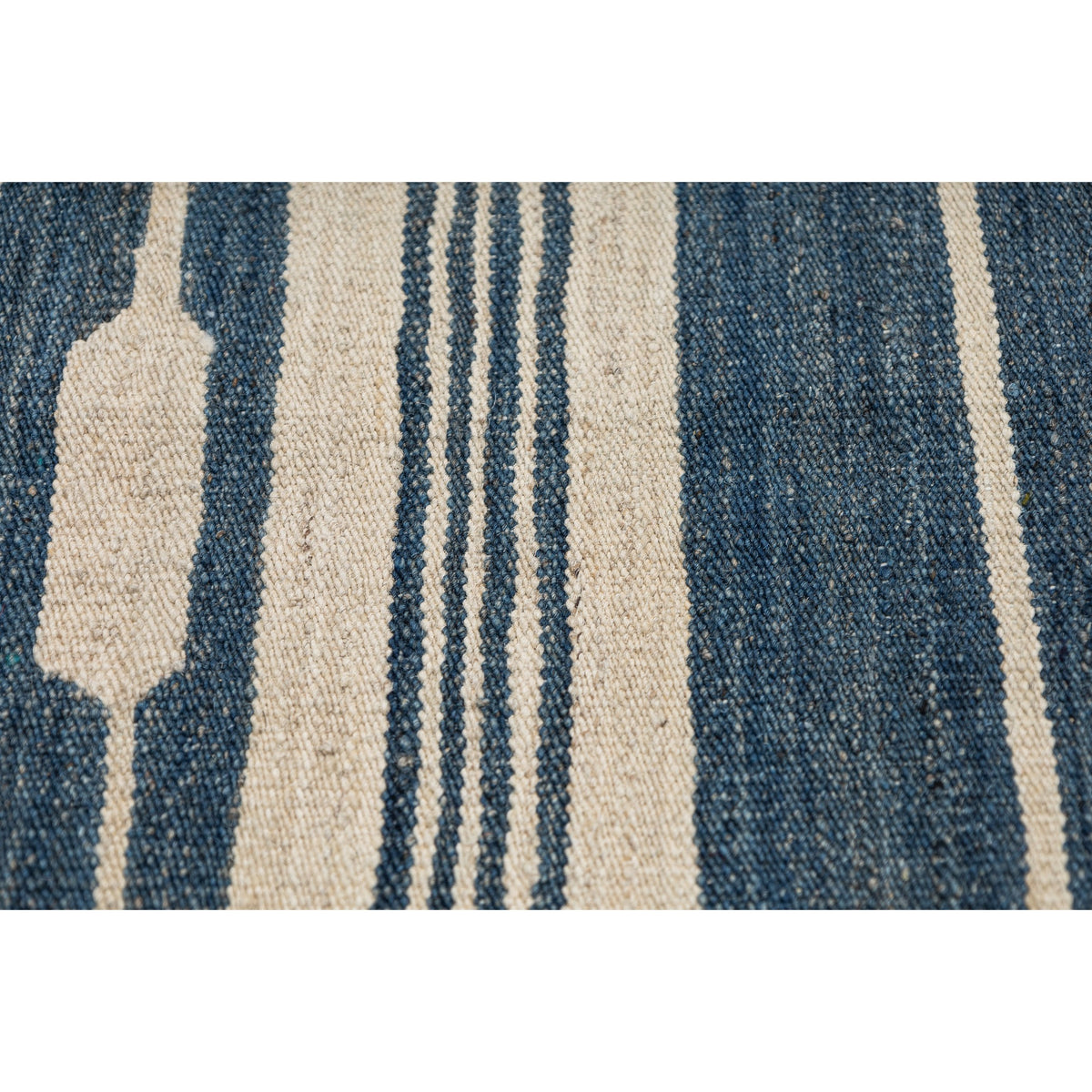 (5'9'' x 8'1'') Blue Striped Turkish Kilim Rug