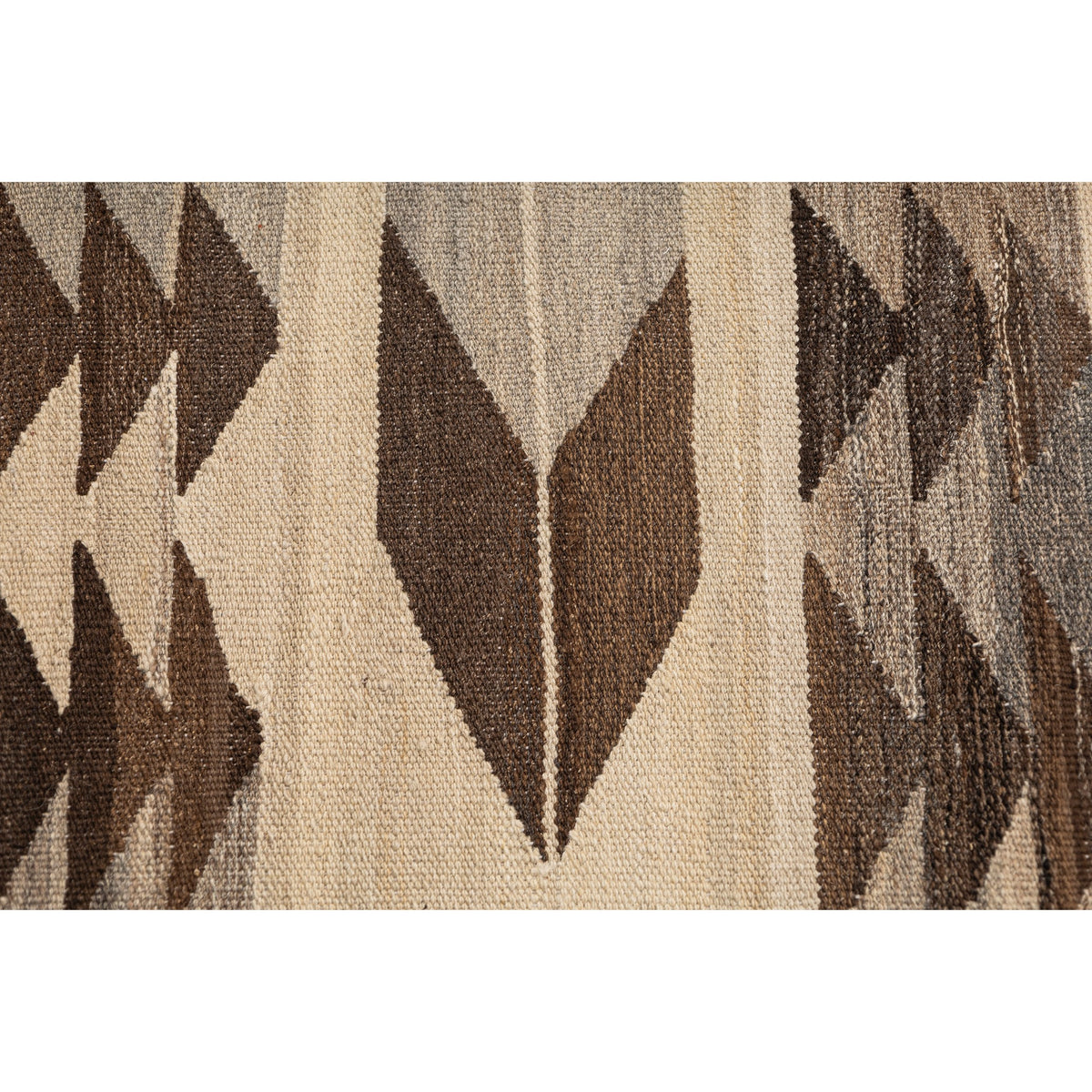 ( 6'4'' x 9'7'') Beige Brown Scatter Turkish Kilim Rug