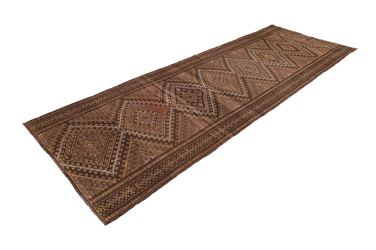 (4'1'' x 11'10'') Handwoven Vintage Kilim Rug