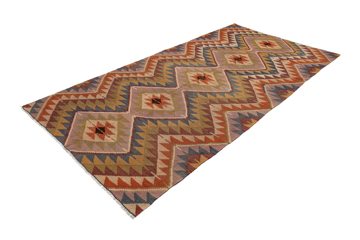 (5' x 9'5'') Handwoven Vintage Geometric Kilim Rug