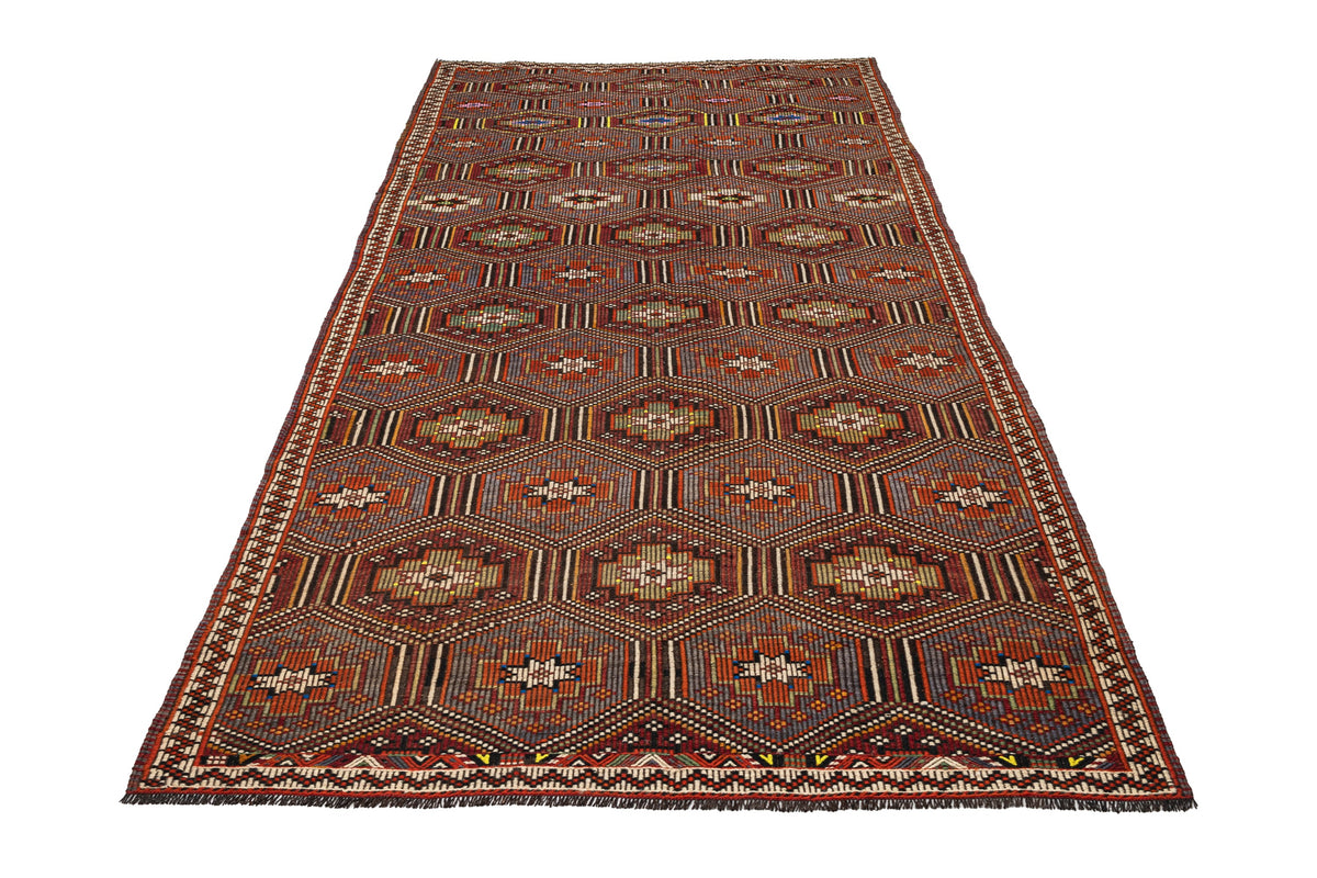 (5'5'' x 10'8'') Handwoven Vintage Kilim Area Rug