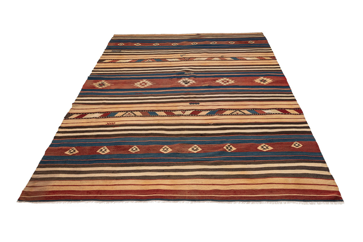 (6'2'' x 9') Handwoven Vintage Kilim Area Rug