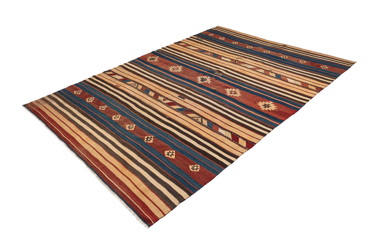 (6'2'' x 9') Handwoven Vintage Kilim Area Rug