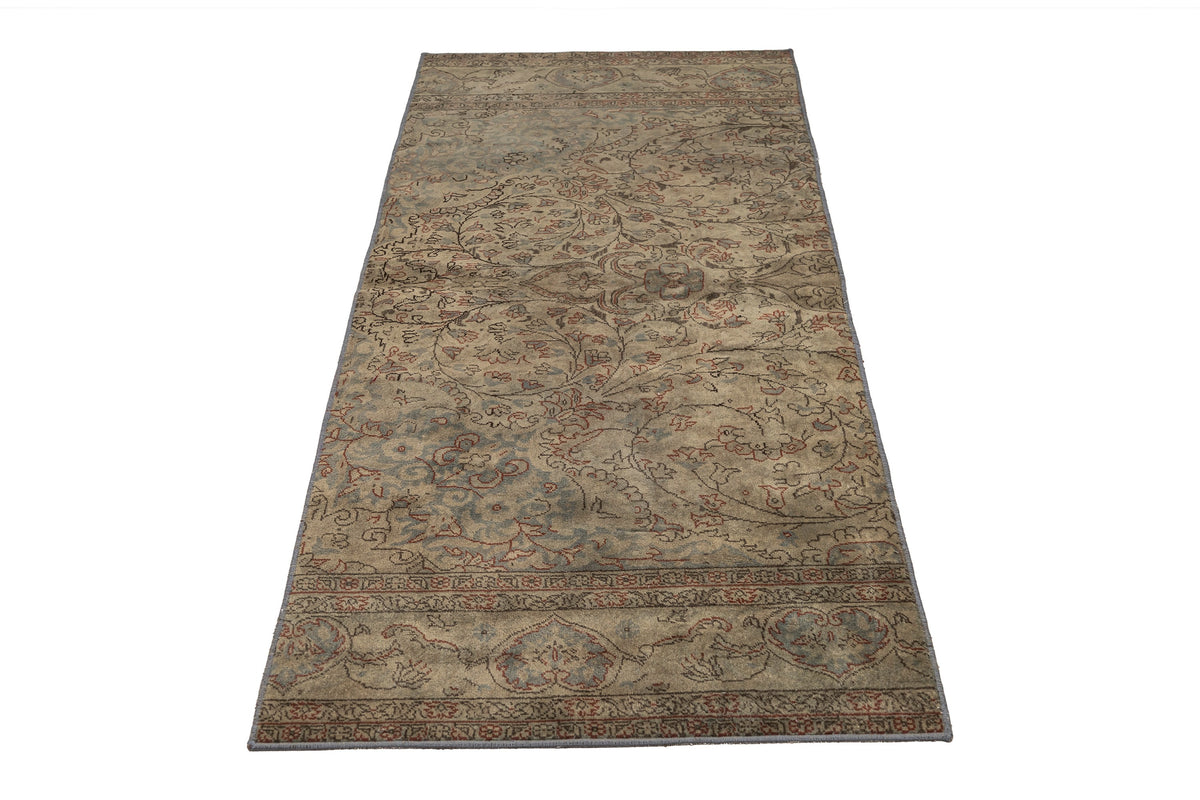 (2'5" x 6'5") Vintage Turkish Neutral Runner Rug