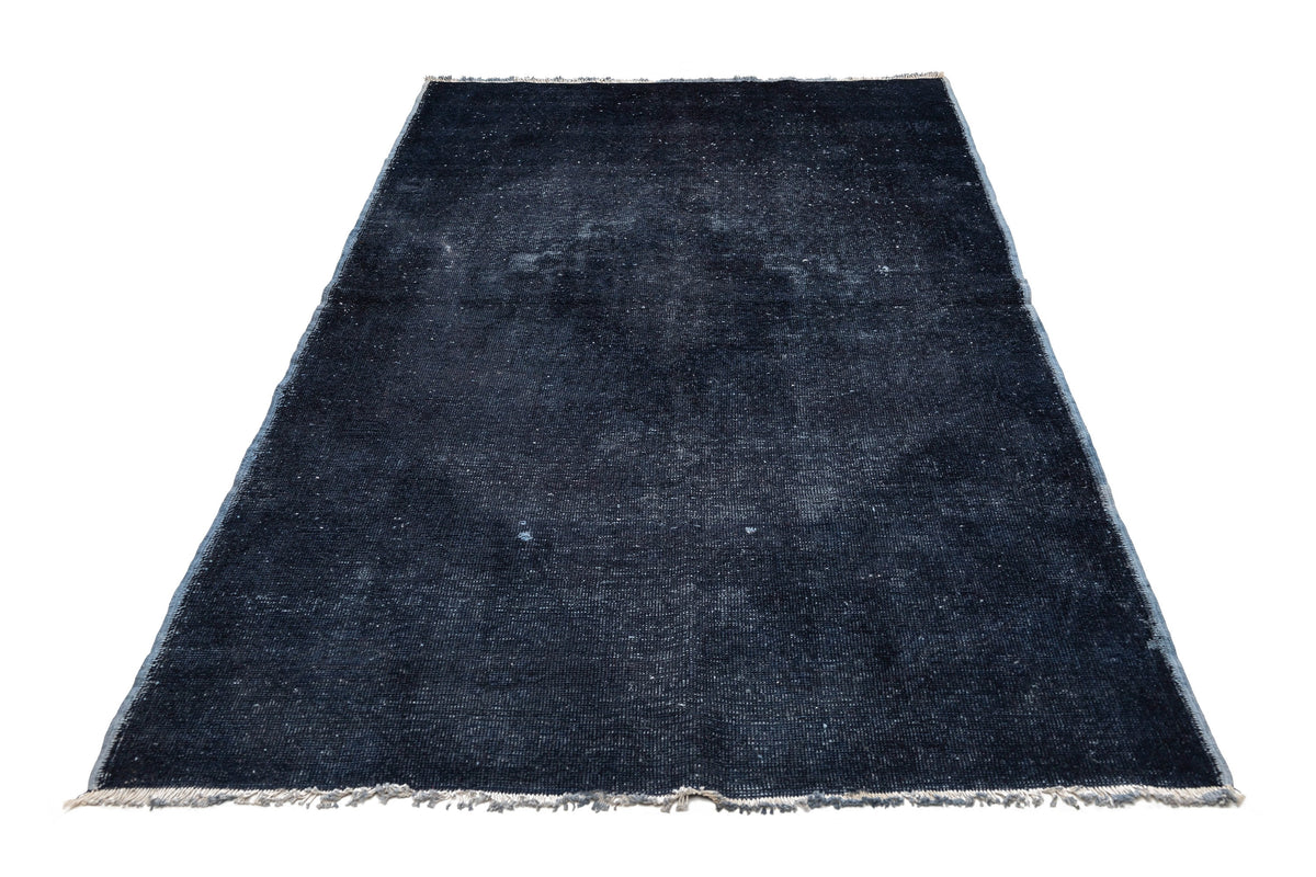 (4'5" x 7'10") Vintage Turkish Over-dyed Blue Area Rug