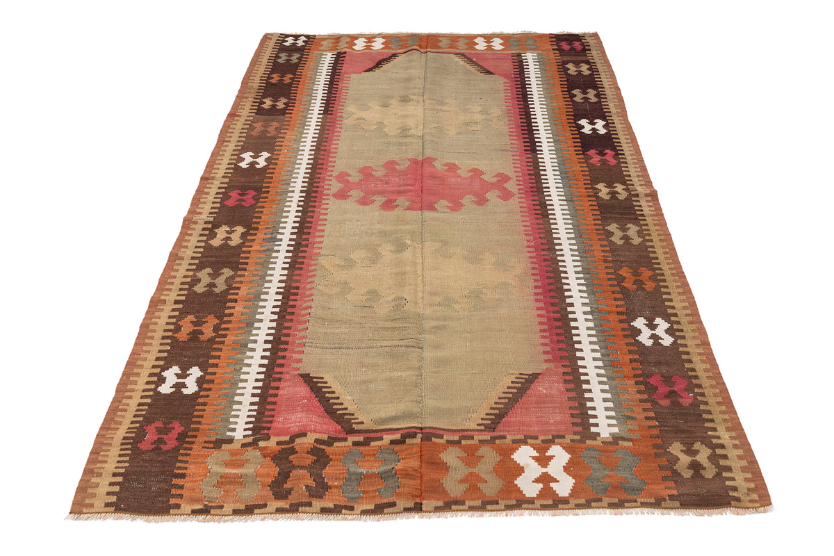 Handmade Oriental Turkish Neutral Kilim Area Rug