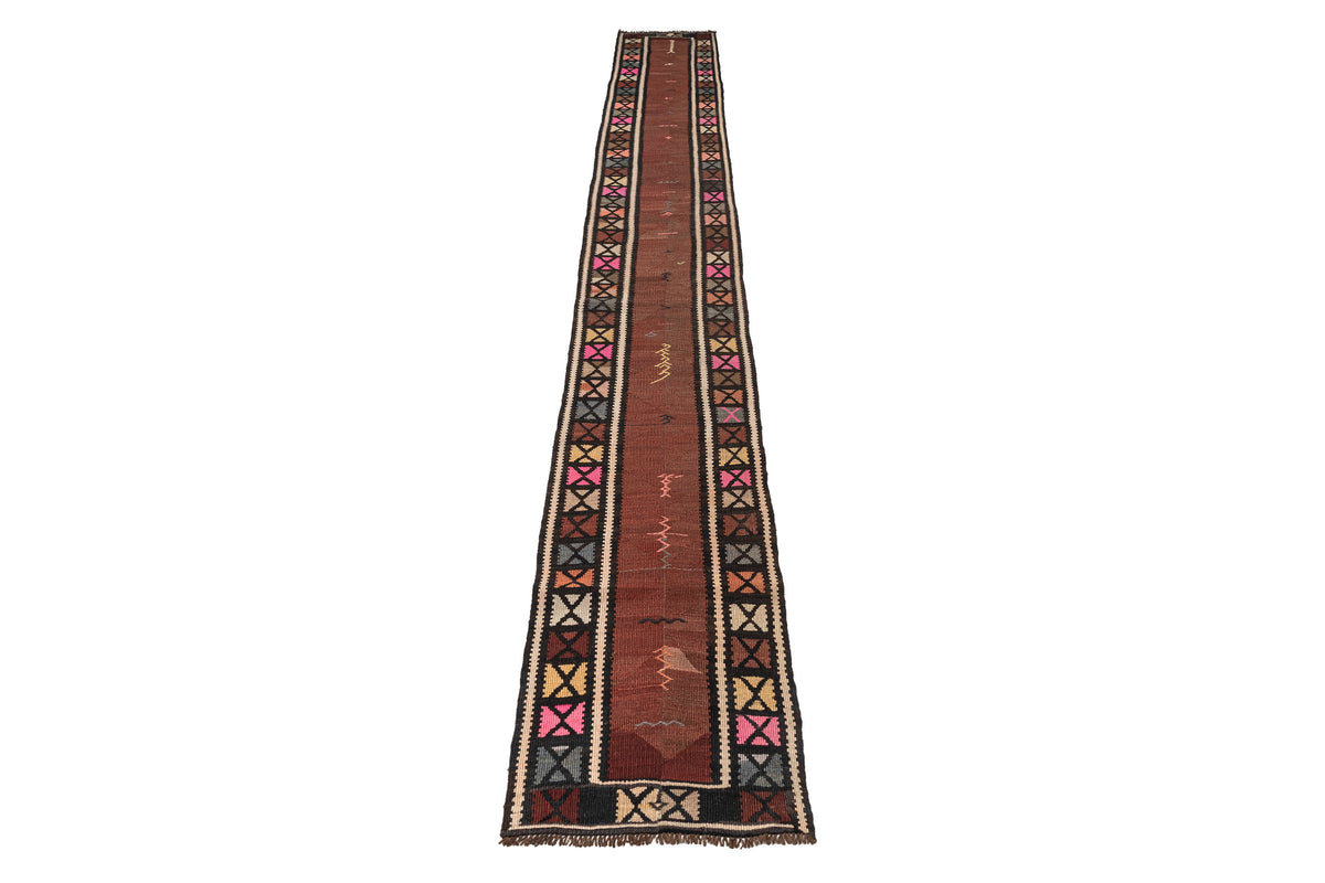 Handmade Oriental Turkish Kilim Runner Rug