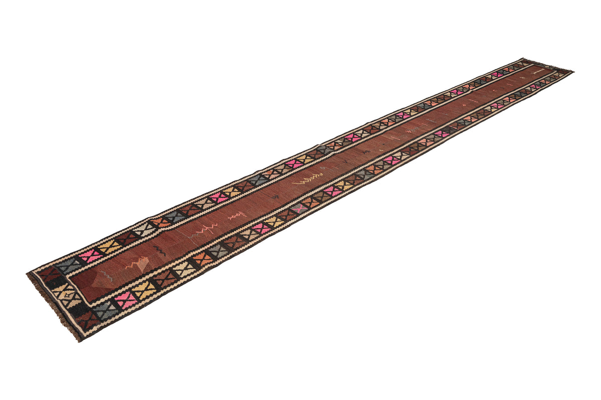 Handmade Oriental Turkish Kilim Runner Rug