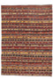 Striped patterned rug with multicolor design 