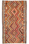 Woven rug with geometric pattern