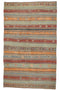 Striped fabric with geometric patterns in various colors 