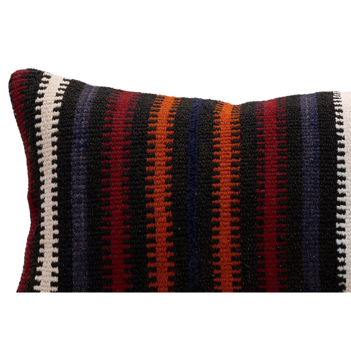 Striped Handmade Kilim Throw Pillow Cover 12" x 20"