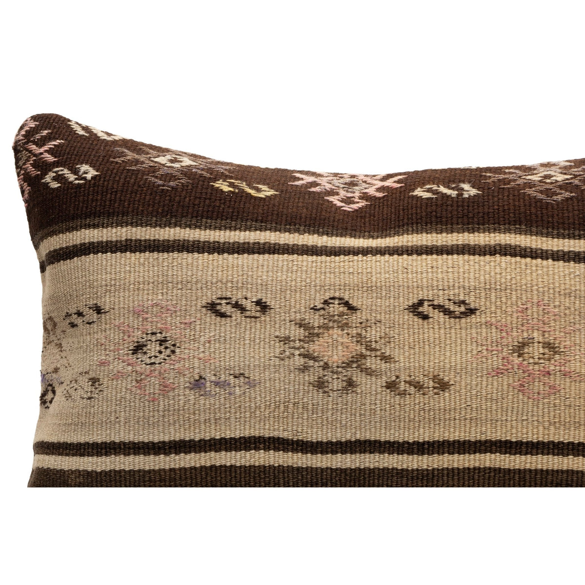 Neutral Oriental Kilim Cushion Cover 16" x 24"