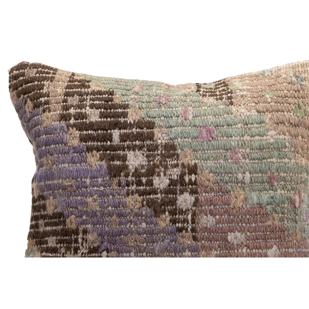 Handmade Neutral Kilim Throw Pillow Case 16" x 16"