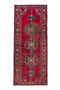 3'7" x 9'10" Vintage Turkish Runner Red Rug