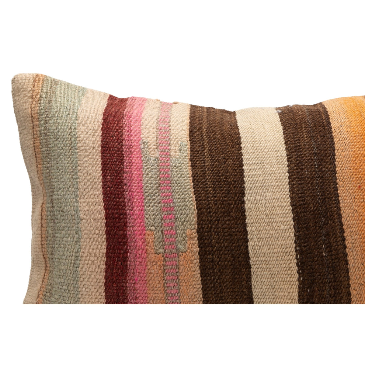 Handwoven Striped Kilim Pillow Cover 16" x 24"