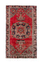 3'7" x 7'1" Vintage Turkish Red Small Area Rug