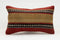 Handmade Turkish Kilim Lumbar Pillow 12x20