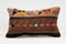 Handmade Turkish Kilim Lumbar Pillow 12x20