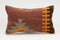 Handmade Turkish Kilim Lumbar Pillow 12x20