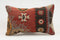 Handmade Turkish Kilim Lumbar Pillow 12x20