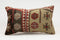 Handmade Turkish Kilim Lumbar Pillow 12x20