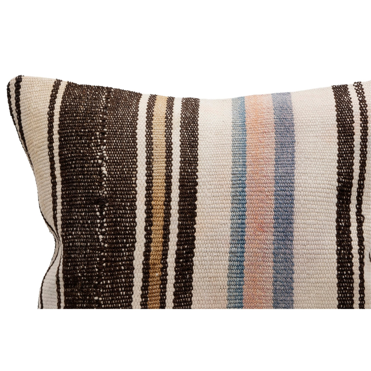 Striped Neutral Kilim Cushion Pillow Cover 16" x 16"