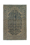 4'6" x 6'11" Handmade Vintage Neutral Blue Medium Rug