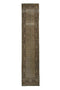 3'8" x 17'1" Handwoven Vintage Turkish Neutral Runner Rug
