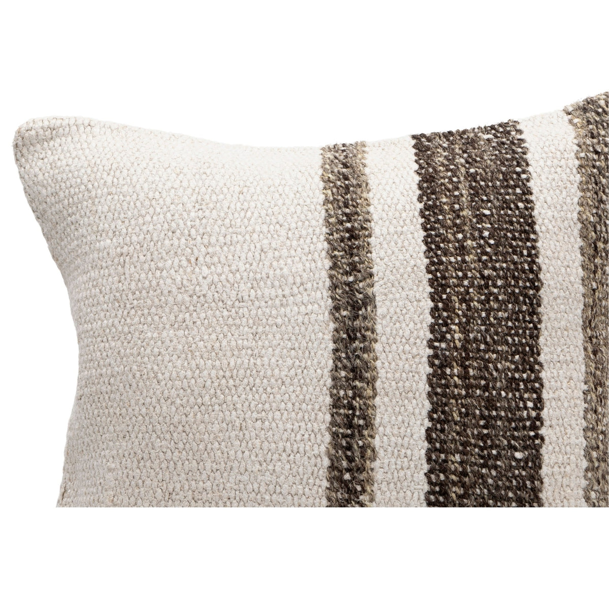 Handwoven Neutral Kilim Throw Pillow Cover 16" x 16"