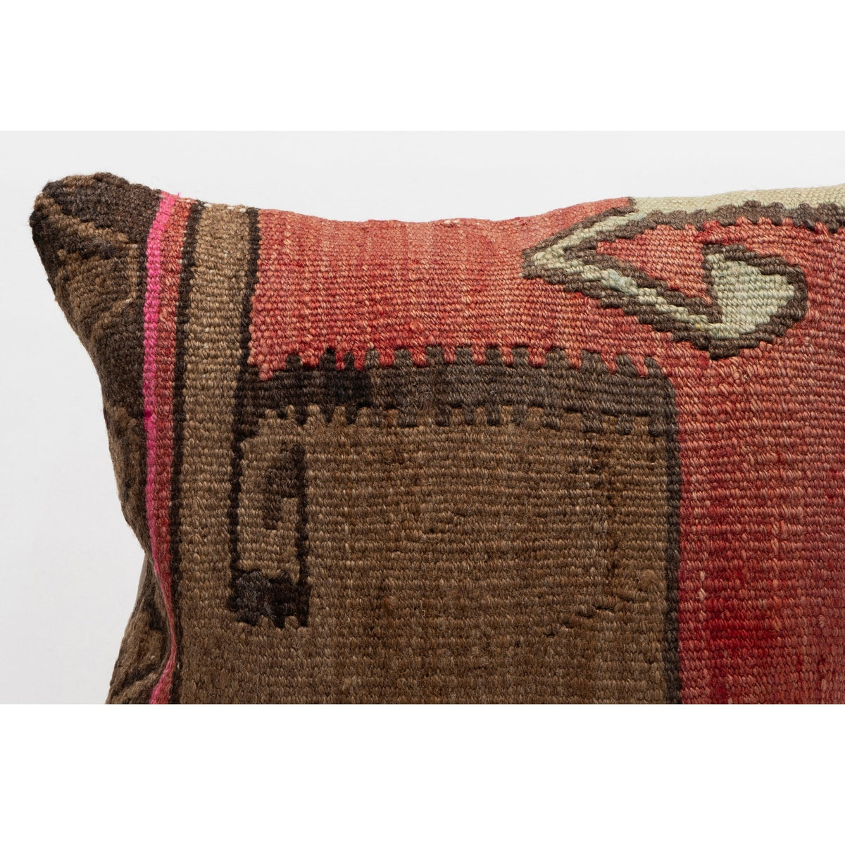 Handwoven Kilim Throw Pillow Cover 16" x 16"