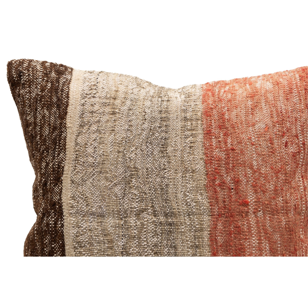 Handwoven Neutral Kilim Throw Pillow Cover 16" x 16"