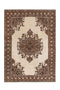 6'11" x 9'10" Handmade Vintage Beige Brown Large Rug