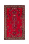 3'11" x 6'9" Handmade Red Vintage Turkish Rug