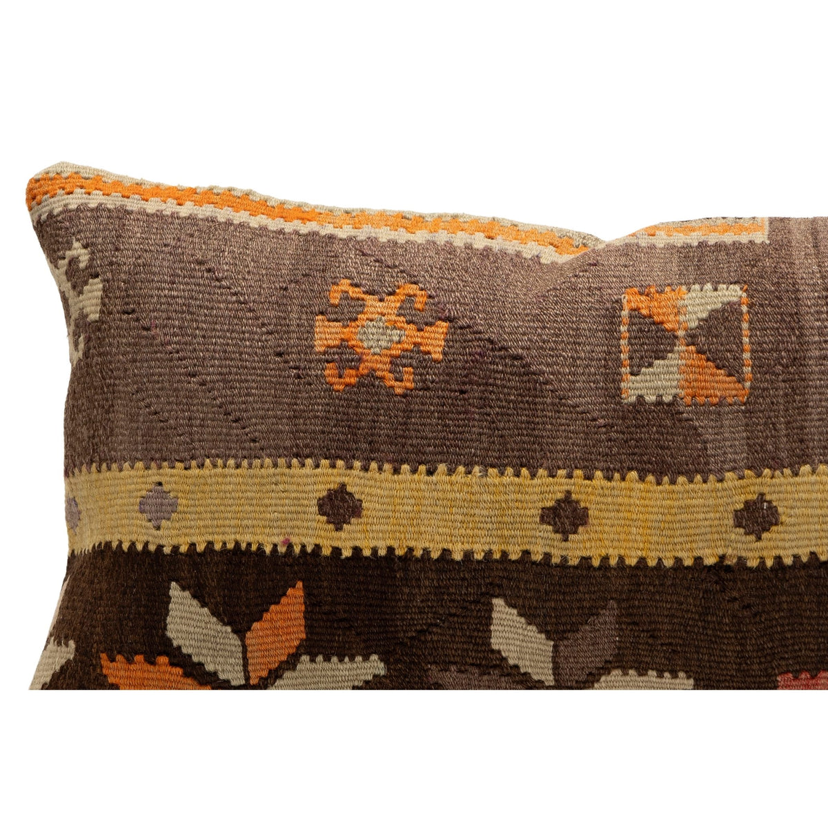 Handwoven Kilim Throw Pillow Cover 12" x 20"