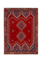 4'5" x 6' Handmade Vintage Red Small Rug