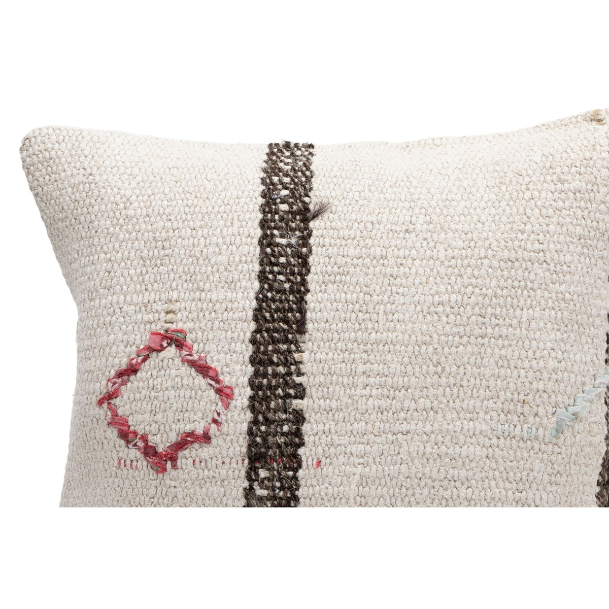 Handwoven Neutral Kilim Throw Pillow Cover 16" x 16"