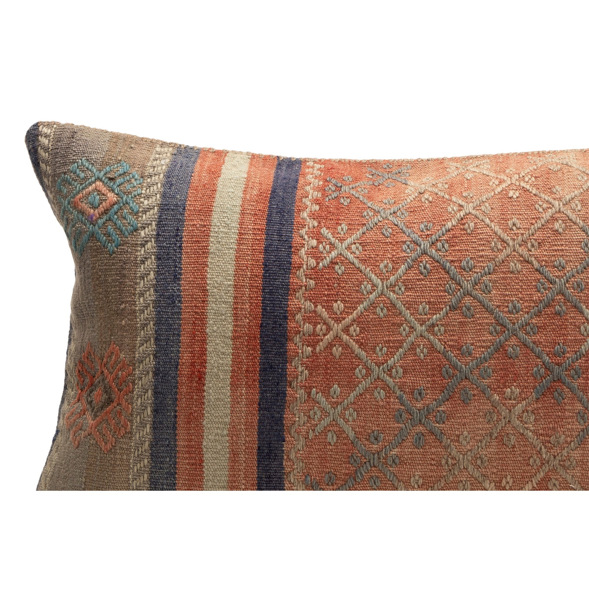 Vintage Neutral Kilim Throw Pillow Covers 16" x 24"